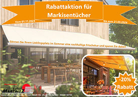 Rabattaktion Markisentücher 01.11.23 - 21.03.24